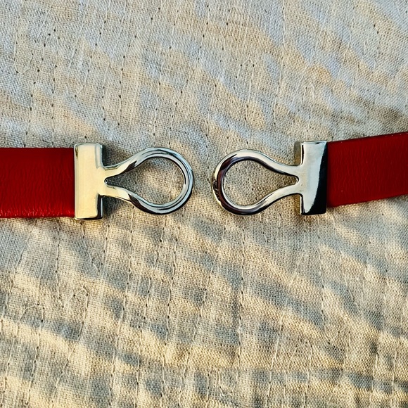Talbots Red Leather Belt Italy - Picture 5 of 6